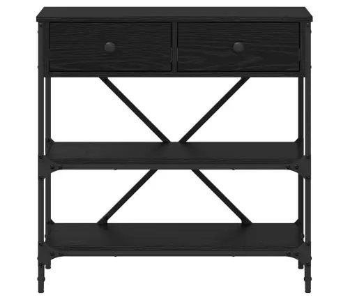 Konsoles Galds Melns Ozols 75X34.5X75 Cm Inženierētā Koka Vidaxl