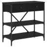 Konsoles Galds Melns Ozols 75X34.5X75 Cm Inženierētā Koka Vidaxl