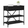 Konsoles Galds Melns Ozols 75X34.5X75 Cm Inženierētā Koka Vidaxl
