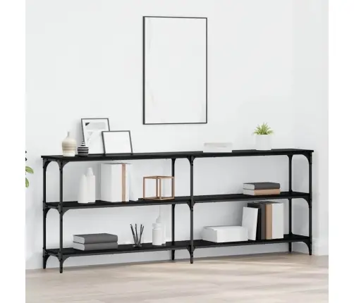Konsoles Galds Melns Ozols 200X29X75 Cm Inženierijas Koks Vidaxl