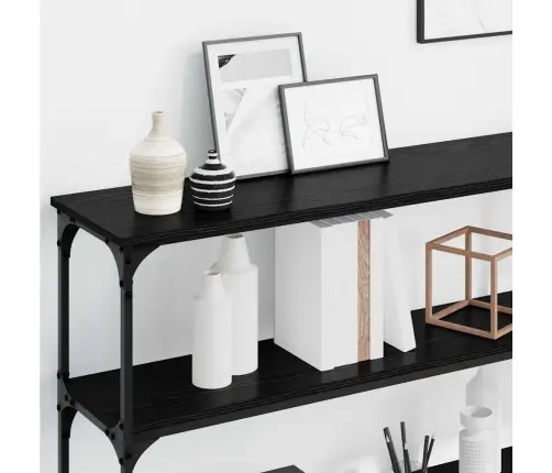 Konsoles Galds Melns Ozols 200X29X75 Cm Inženierijas Koks Vidaxl