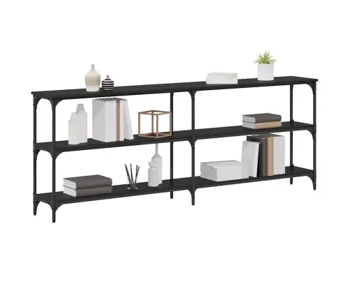 Konsoles Galds Melns Ozols 200X29X75 Cm Inženierijas Koks Vidaxl