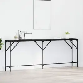 Konsoles Galds Melns Ozols 200 X 29 X 75 Cm Vidaxl
