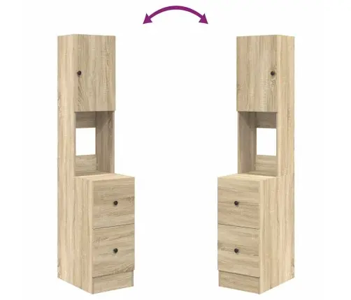 Virtuves Skapis Sonoma Ozols 35X50X180 Cm Skaidu Plātne Vidaxl