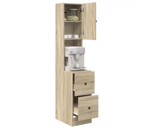 Virtuves Skapis Sonoma Ozols 35X50X180 Cm Skaidu Plātne Vidaxl