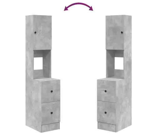 Virtuves Skapis Betona Pelēks 35X50X180 Cm Inženiertehniskā Koksne Vidaxl