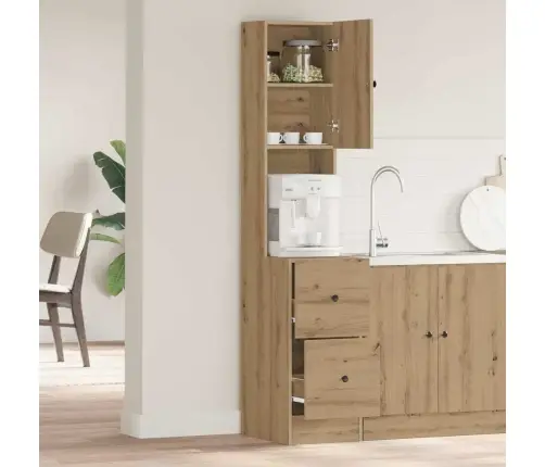 Virtuves Skapis Ar Atvilktni Ar Plauktu Amatnieku Ozola Inženierijas Koks Vidaxl