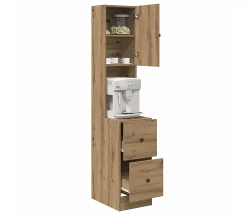 Virtuves Skapis Ar Atvilktni Ar Plauktu Amatnieku Ozola Inženierijas Koks Vidaxl