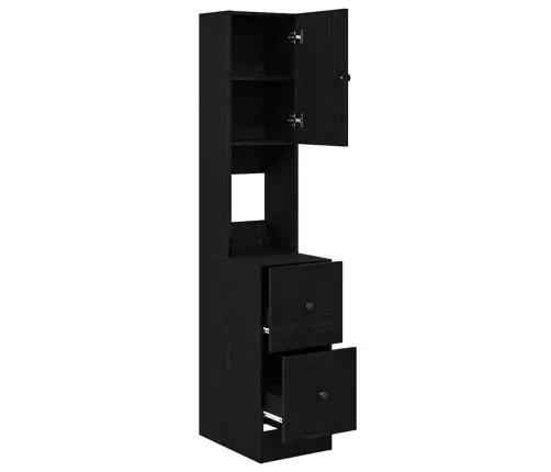 Köögi Kapi Pealne Sahtliga Riiuliga Must Tamm 32 X 50 X 180 Cm