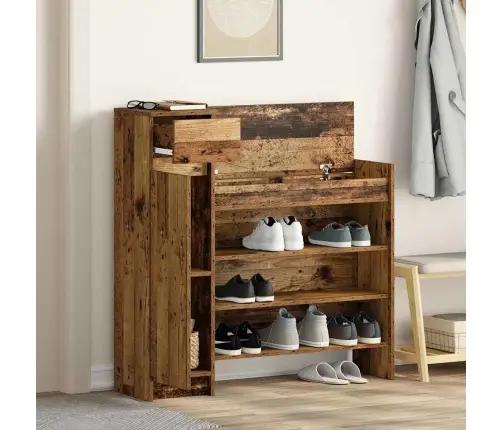 Apavu Skapis Vecs Koks 100.5X28X100 Cm Cietais Koks Vidaxl