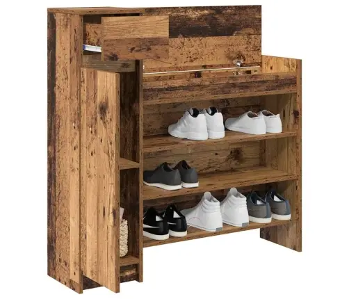 Apavu Skapis Vecs Koks 100.5X28X100 Cm Cietais Koks Vidaxl