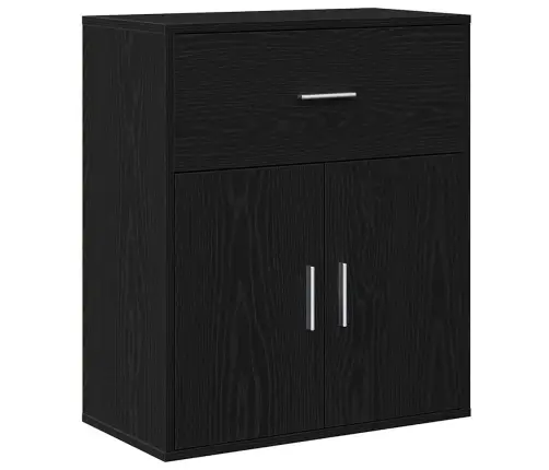 Puse Ar Atvilktni Ar Plauktu Melns Ozols 60 X 31 X 70 Cm Inženierijas Koks Vidaxl
