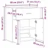 Puse Ar Atvilktni Ar Plauktu Melns Ozols 60 X 31 X 70 Cm Inženierijas Koks Vidaxl
