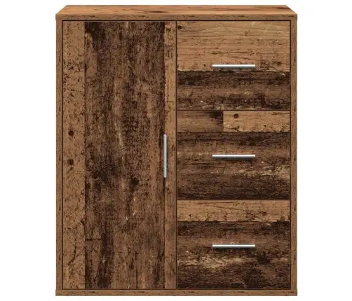 Puse Ar Atvilktni Ar Plauktu Ar Uzglabāšanu Ar Durvīm Veca Koka 60 X 31 X 70 Cm Inženierijas Koks Vidaxl