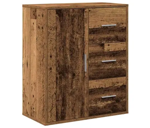 Puse Ar Atvilktni Ar Plauktu Ar Uzglabāšanu Ar Durvīm Veca Koka 60 X 31 X 70 Cm Inženierijas Koks Vidaxl