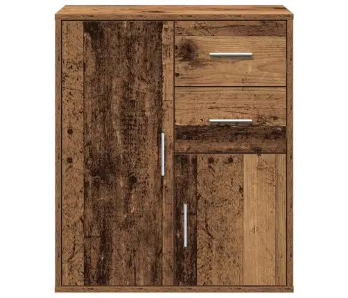 Puse Ar Atvilktni Ar Plauktu Ar Uzglabāšanu Ar Durvīm Veca Koka 60 X 31 X 70 Cm Inženierijas Koks Vidaxl