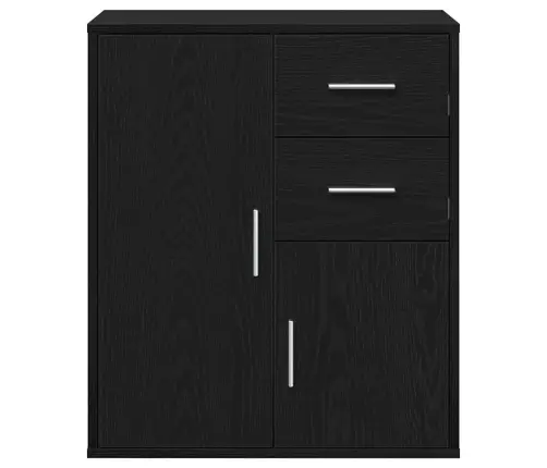 Puse Ar Atvilktni Ar Plauktu Melns Ozols 60 X 31 X 70 Cm Inženierijas Koks Vidaxl