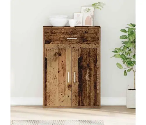 Puse Ar Atvilktni Ar Plauktu Ar Uzglabāšanu Ar Durvīm Veca Koka 79 X 38 X 80 Cm Inženierijas Koks Vidaxl