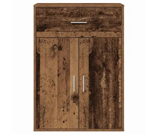 Puse Ar Atvilktni Ar Plauktu Ar Uzglabāšanu Ar Durvīm Veca Koka 79 X 38 X 80 Cm Inženierijas Koks Vidaxl