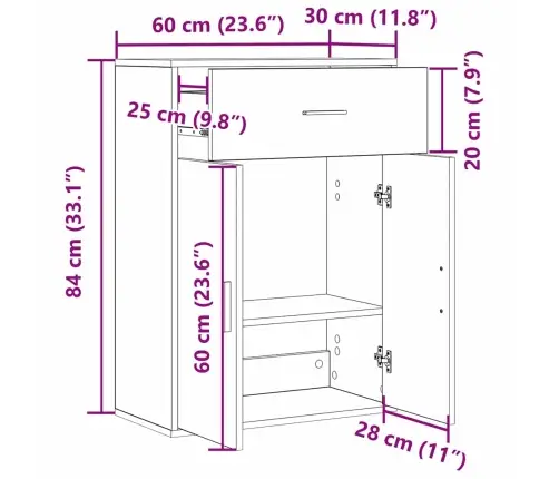 Puse Ar Atvilktni Ar Plauktu Melns Ozols 79 X 38 X 80 Cm Inženierijas Koks Vidaxl