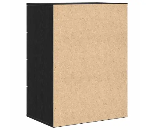 Puse Ar Atvilktni Melni Ozoli 60 X 39 X 80 Cm Inženierijas Koks Vidaxl