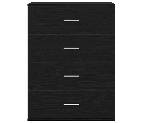 Puse Ar Atvilktni Melni Ozoli 60 X 39 X 80 Cm Inženierijas Koks Vidaxl