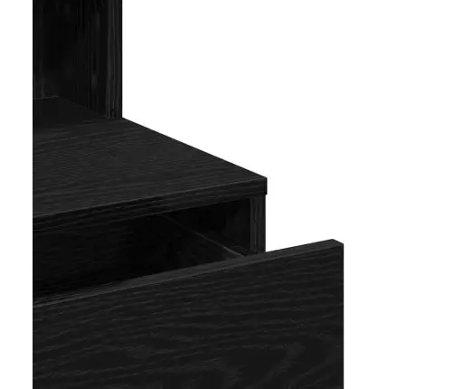 Makiažo Stalas Juoda Ąžuolo 80 X 41 X 134.5 Cm Apdirbta Mediena