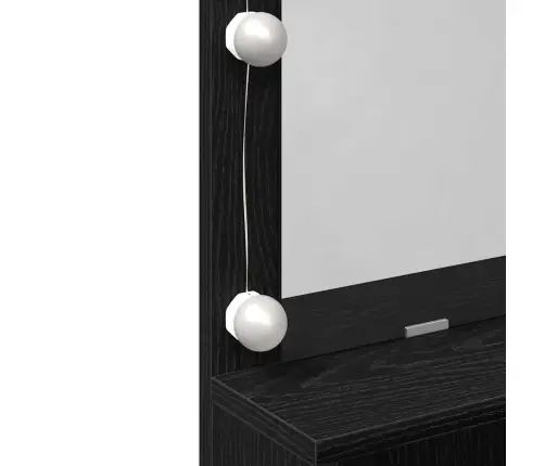 Makiažo Stalas Juoda Ąžuolo 80 X 41 X 134.5 Cm Apdirbta Mediena