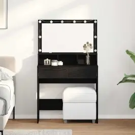 Dressing Galds Melns Ozols 80 X 41 X 134.5 Cm Inženierijas Koks Vidaxl Dressing Galds Melns Ozols 80 X 41 X 134.5 Cm Inženierijas Koks Vidaxl