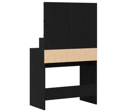 Makiažo Stalas Juoda Ąžuolo 80 X 41 X 134.5 Cm Apdirbta Mediena