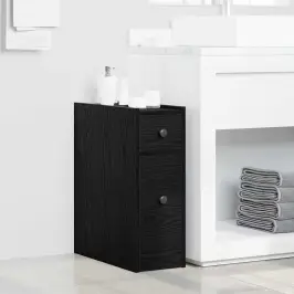 Vannitoa Mööbleset Must Tamm 80 X 18 X 60 Cm Tehispuit