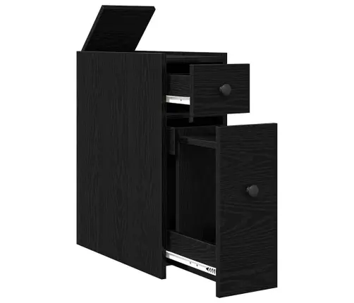 Vannitoa Mööbleset Must Tamm 80 X 18 X 60 Cm Tehispuit