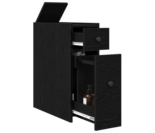 Vannitoa Mööbleset Must Tamm 80 X 18 X 60 Cm Tehispuit