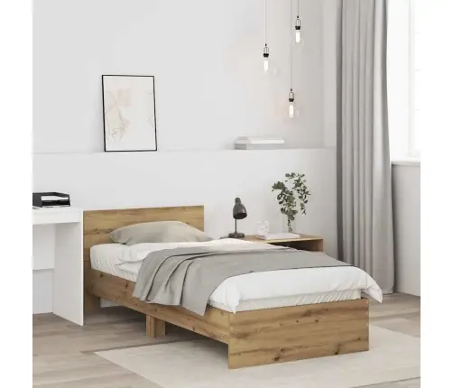 Gultas Rāmis Bez Matrača Un Galvas Dēļa Amatnieku Ozolā 90X200 Cm Vidaxl