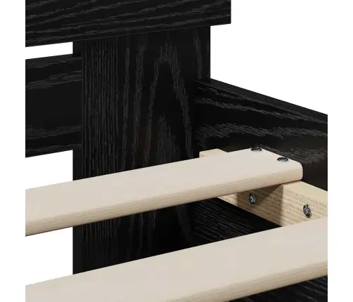 Voodi Raam Peaga Must Tamm 90 X 190 Cm Tehispuit