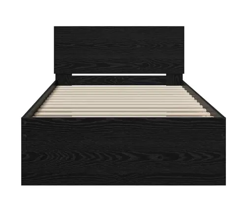 Voodi Raam Peaga Must Tamm 90 X 190 Cm Tehispuit