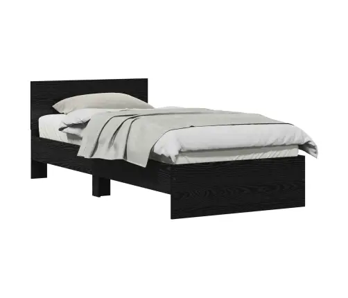 Voodi Raam Peaga Must Tamm 90 X 190 Cm Tehispuit