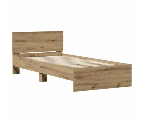 Gultas Rāmis Bez Matrača Ar Galvgali Artisan Ozols 75X190 Cm Vidaxl