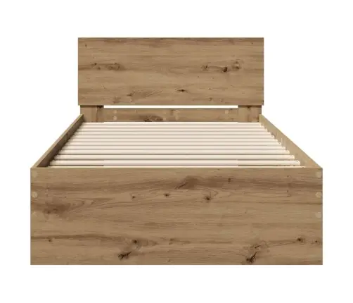 Gultas Rāmis Bez Matrača Ar Galvgali Artisan Ozols 75X190 Cm Vidaxl