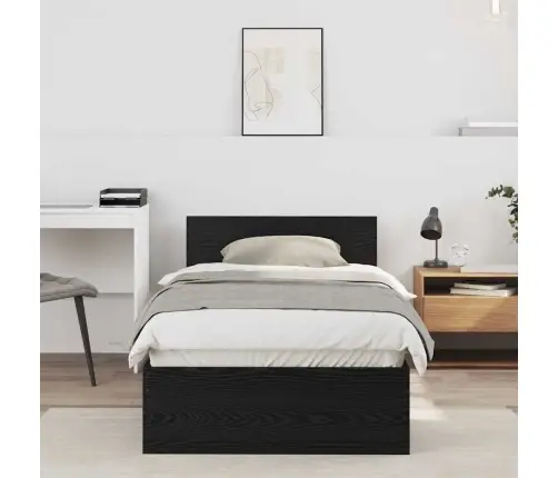 Gultas Rāmis Bez Matrača Ar Galvgalīti Melnā Oša 75X190 Cm Vidaxl