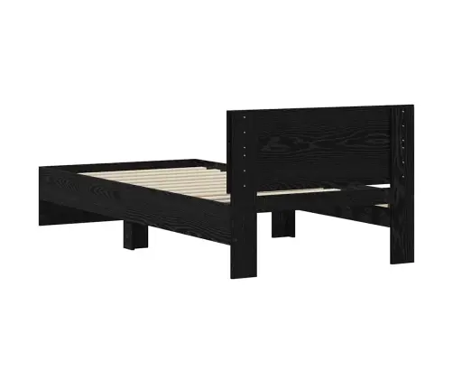 Gultas Rāmis Bez Matrača Ar Galvgalīti Melnā Oša 75X190 Cm Vidaxl