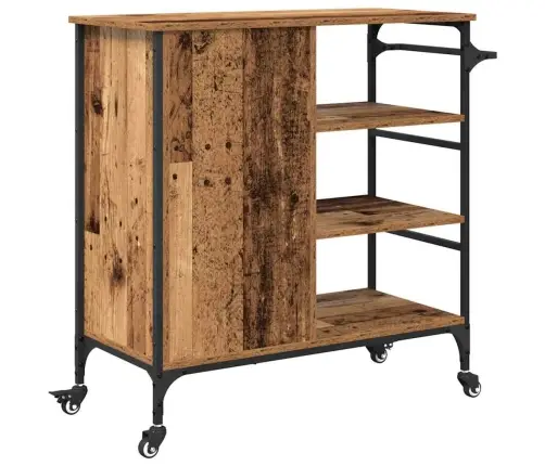 Virtuvės Vežimėlis Senas Medis 87,5 X 39 X 84,5 Cm