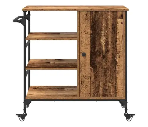 Virtuvės Vežimėlis Senas Medis 87,5 X 39 X 84,5 Cm
