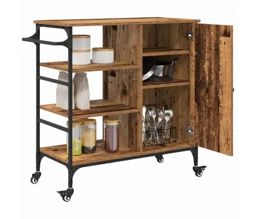 Virtuvės Vežimėlis Senas Medis 87,5 X 39 X 84,5 Cm