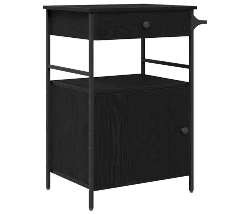 Köögikäru Must Tamm 56 X 43 X 89,5 Cm Tehispuit