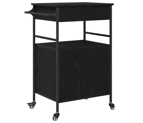 Köögikäru Must Tamm 56 X 43 X 89,5 Cm Tehispuit