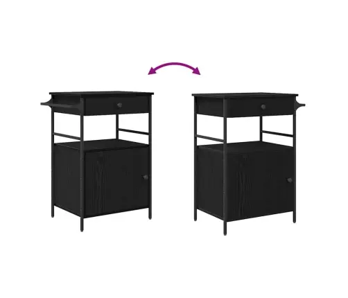 Köögikäru Must Tamm 56 X 43 X 89,5 Cm Tehispuit