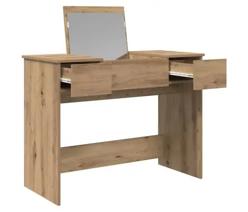 Grima Galdiņš Ar Spoguli Amatnieku Ozols 100X45X76 Cm Vidaxl