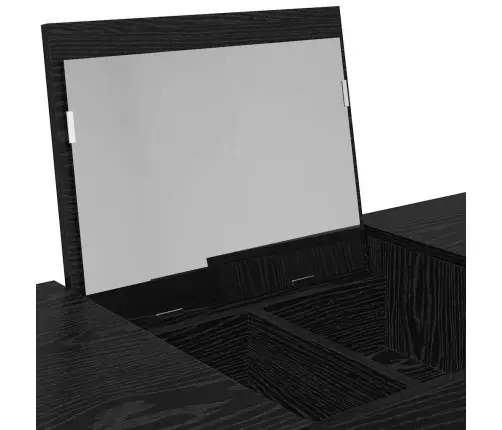 Kosmētikas Galdiņš Ar Spoguli Melns Ozols 100X45X76 Cm Vidaxl