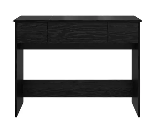 Kosmētikas Galdiņš Ar Spoguli Melns Ozols 100X45X76 Cm Vidaxl